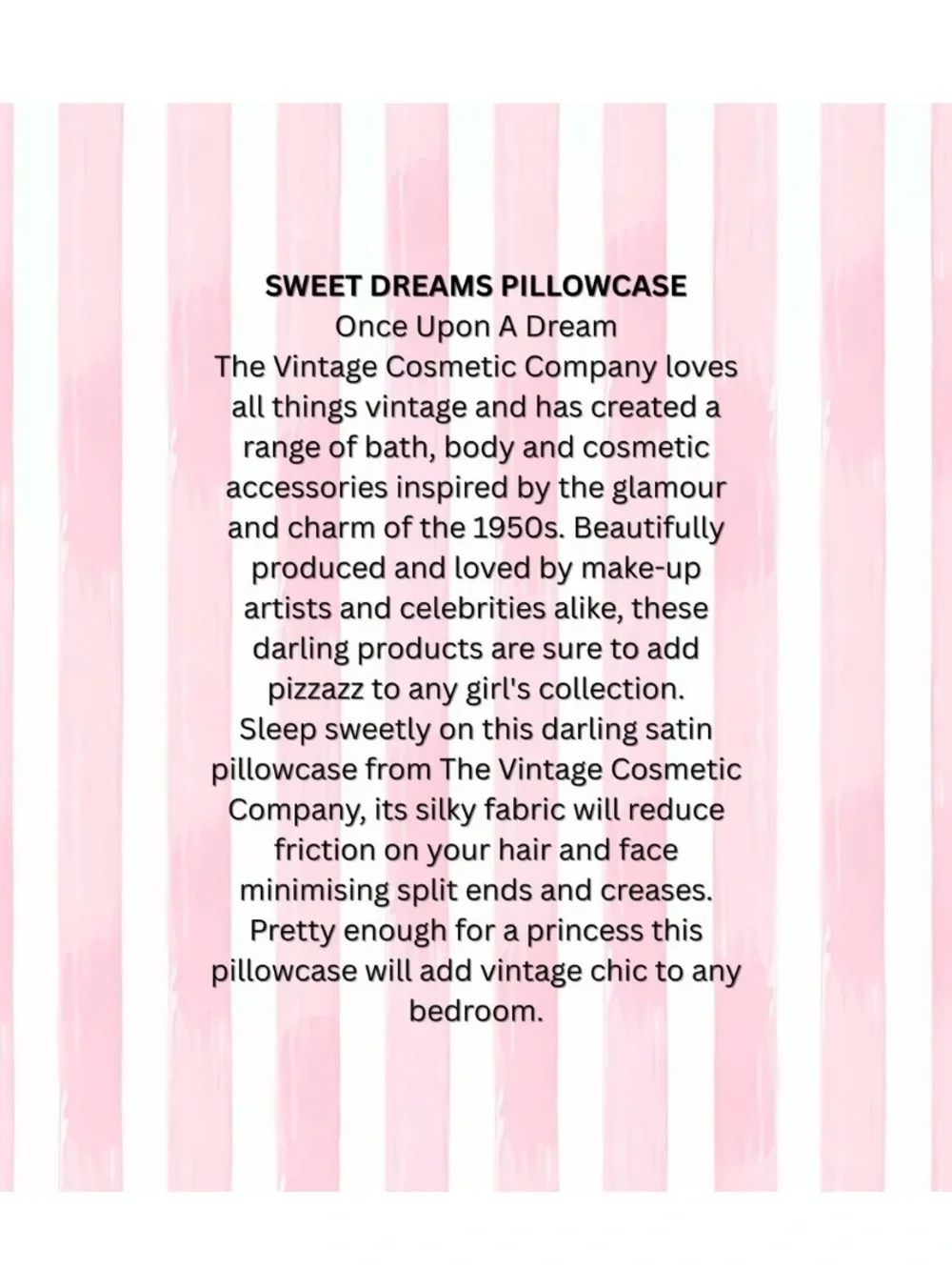 The Vintage Cosmetic Company Sweet Dreams Pink Satin Pillowcase
